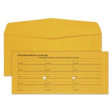 Quality Park Light Brown Fold Flap Kraft Trade Size Interoffice Envelope, One-Sided Box-Style Format, 4.5 x 10.38, Brown Kraft, 500/Box