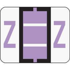 Smead BCCR Bar-Style Permanent Alphabetical Labels, Z, Lavender, Roll Of 500