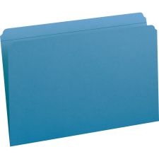 Smead Colored Straight Tab Cut Legal Recycled Top Tab File Folder - 8 1/2" x 14" - 3/4" Expansion - Blue - 10% - 100 / Box