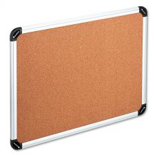 Universal Cork Board with Aluminum Frame, 48" x 36", Tan Surface, Satin Aluminum Frame
