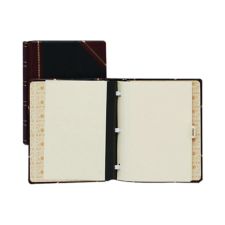 Wilson Jones Minute Book, 500 Sheet Capacity, Red/Black Imitation Leather - 500 Sheet(s) - Letter - 8 1/2"x11" Sheet Size - Black, Red, Gold Cover