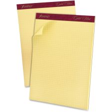 Ampad Mediumweight Quadrille Pad, 8 1/2" x 11", Quadrille Ruled, 50 Sheets, Canary Yellow
