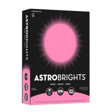 Astrobrights Color Multi-Use Printer & Copy Paper, 1 Ream, Pulsar Pink, Letter (8.5" x 11"), 500 Sheets Per Ream, 24 Lb, 94 Brightness