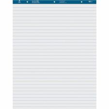 Business Source Standard Ruled Easel Pad - 50 Sheets - 15 lb Basis Weight - 27" x 34" Sheet Size - White Paper - Perforated - 2 / Carton