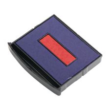 Cosco 2000PLUS Green Line Heavy-Duty 4-In-1 Dater Replacement Stamp Pad, Blue/Red