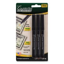Dri-Mark Smart Money Pen for USD, Black, 3/Pack