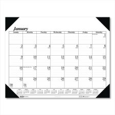 House of Doolittle Recycled One-Color Refillable Monthly Desk Pad Calendar, 22 x 17, White Sheets, Black Binding/Corners,12-Month(Jan-Dec): 2026