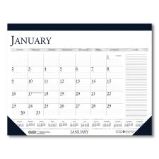 House of Doolittle Recycled Two-Color Monthly Desk Pad Calendar with Notes Section, 22 x 17, Blue Binding/Corners, 12-Month (Jan-Dec): 2026