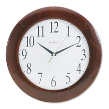 Howard Miller Corporate Wall Clock - Analog - Quartz - White Main Dial - Cherry/Wood Case - Cherry Finish