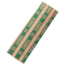 PAP-R Flat Coin Wrappers - Total $5.0 in 50 Coins of 10 Denomination - Heavy Duty - Paper - Green