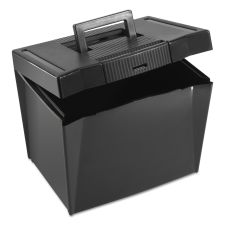 Pendaflex Portable Letter Size File Box, Letter Files, 13.5" x 10.25" x 10.88", Black