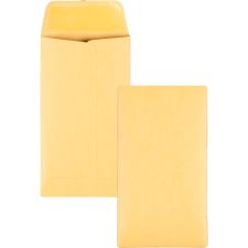 Quality Park Kraft Coin / Small Parts Envelopes - Coin - #6 - 3 3/8" Width x 6" Length - 28 lb - Gummed Flap - Brown - Kraft - 500 / Box