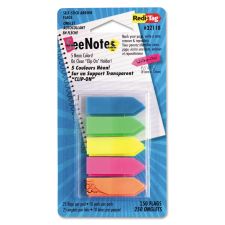 Redi-Tag SeeNotes Transparent-Film Arrow Page Flags, Assorted Colors, 50/Pad, 5 Pads