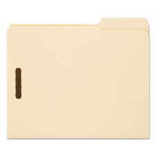 Smead Fastener Folders With Reinforced Tab, 2 Fasteners, Letter Size, 1/3-Cut Tab, 3/4" Expansion, Manila, Box Of 50