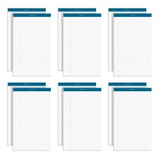 TOPS Double Docket Writing Pads, 8 1/2" x 14", Legal Ruled, 50 Sheets, White, Pack Of 12 Pads