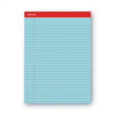 Universal Colored Perforated Ruled Writing Pads, Wide/Legal Rule, 50 Blue 8.5 x 11 Sheets, Dozen
