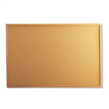 Universal Cork Board with Oak Style Frame, 36" x 24", Tan Surface, Oak Finished Wood Frame