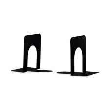 Universal Economy Bookends, 4.75 x 5.25 x 5, Heavy Gauge Steel, Black, Pair