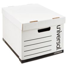 Universal Heavy-Duty Fast Assembly Lift-Off Lid Storage Box, Letter/Legal Files, White, 12/Carton