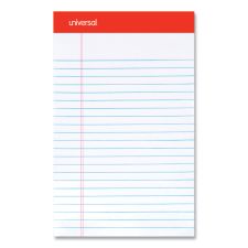 Universal Perforated Ruled Writing Pads, Narrow Rule, 5" x 8", White, Pack Of 12 Pads
