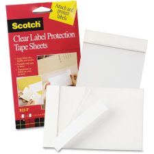 3M Label Protection Tape Sheets, 4" X 6" - 4" Width x 6" Length - Polypropylene Backing - 2 / Pack - Clear
