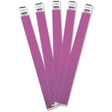 Advantus Tyvek Wristbands, AVT75440, 3/4"W x 10"L, Rectangle, Purple, Tyvek, Pack Of 100