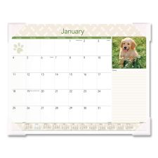 AT-A-GLANCE Puppies Monthly Desk Pad Calendar, Puppies Photography, 22 x 17, White Sheets, Clear Corners, 12-Month (Jan to Dec): 2026