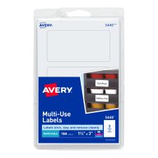 Avery Removable Labels, 5440, Rectangle, 1-1/2" x 3", White, Pack Of 150