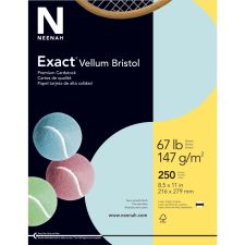 Exact Vellum Bristol Cover Stock, 8 1/2" x 11", 67 Lb, Blue, Pack Of 250 Sheets