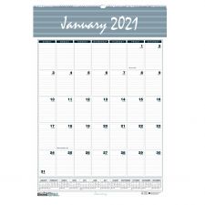 House of Doolittle Bar Harbor Recycled Wirebound Monthly Wall Calendar, 22 x 31.25, White/Blue/Gray Sheets, 12-Month (Jan-Dec): 2026
