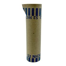 PAP-R Tubular Coin Wrappers - Total $2.00 in 40 Coins of 5 Denomination - Heavy Duty, Burst Resistant - Kraft - Blue