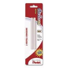 Pentel Clic Eraser Refills for Pentel Clic Erasers, Cylindrical Rod, White, 2/Pack