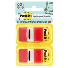 Post-it Flags, 1 in. x 1.7 in., 12 Dispensers, 50 Flags/Dispenser, Red, Back to School Supplies for Students, Flags for Textbooks and Notebooks