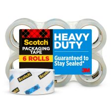 Scotch Heavy Duty Shipping Packing Tape, 6 Tape Rolls, 1 7/8 in x 54.6 yd, 3" Core, Designed - 385062