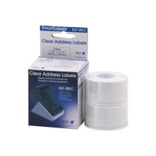 Seiko SLP-2RLC Self-Adhesive Address Labels, 1.12" x 3.5", Clear, 130 Labels/Roll, 2 Rolls/Box