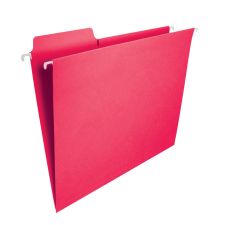 Smead FasTab Hanging File Folders, Letter Size, Red, Box Of 20