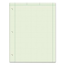 TOPS Engineering Computation Pads, Cross-Section Quad Rule (5 sq/in, 1 sq/in), Black/Green Cover, 100 Green-Tint 8.5 x 11 Sheets