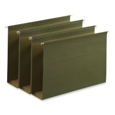 Universal Box Bottom Hanging File Folders, 3" Capacity, Legal Size, 1/5-Cut Tabs, Standard Green, 25/Box