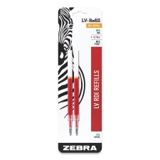 Zebra JF Refill for Jimnie, Sarasa, ecoSarasa, Orbitz, Z-Grip and GR8 Gel Roller Ball Pens, Medium Conical Tip, Red Ink, 2/Pack