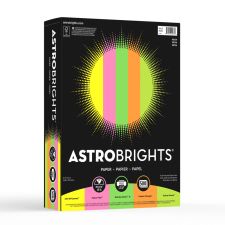 Astrobrights Color Multi-Use Printer & Copy Paper, 1 Ream, Neon Assortment, Letter (8.5" x 11"), 500 Sheets Per Ream, 24 Lb, 94 Brightness