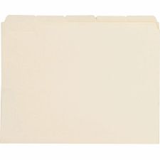 Business Source 1/5 Tab Cut Letter Top Tab File Folders - 8 1/2" x 11" - 3/4" Expansion - Assorted Tab Position - Manila -100 / Box