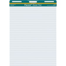 Pacon Ruled Easel Pads - 50 Sheets - Stapled/Glued - Front Ruling Surface - Ruled - 1" Ruled - 27"x34" - 3386