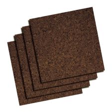 Quartet Cork Bulletin Board Tiles, 12" x 12", Dark Finish Brown, Pack Of 4