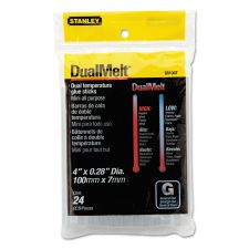 Stanley Bostitch Dual Temperature Mini Glue Sticks, 0.28" x 4", Dries Clear, 24/Pack