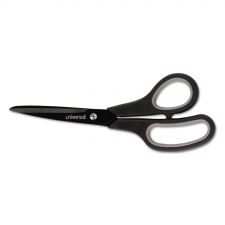 Universal Industrial Carbon Blade Scissors, 8" Long, 3.5" Cut Length, Offset Black/Gray Handle