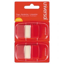 Universal Page Flags, Red, 50 Flags/Dispenser, 2 Dispensers/Pack