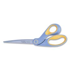 Westcott ExtremEdge Titanium Bent Scissors, 9" Long, 4.5" Cut Length, Offset Gray/Yellow Handle
