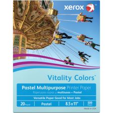 Xerox Vitality Colors Multi-Use Printer & Copy Paper, 1 Ream, Blue, Letter (8.5" x 11"), 500 Sheets Per Ream, 20 Lb, 30% Recycled