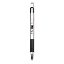 Zebra F-301 Ballpoint Pen, Retractable, Bold 1.6 mm, Black Ink, Stainless Steel/Black Barrel, 2/Pack