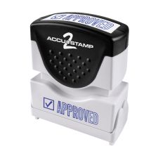 AccuStamp2 Approved Stamp, Shutter Pre-Inked One-Color APPROVED Stamp, 1/2" x 1-5/8" Impression, Blue Ink